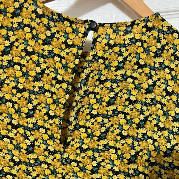 ASOS Yellow and Black Floral Long Sleeve Dress - Picture 11 of 15